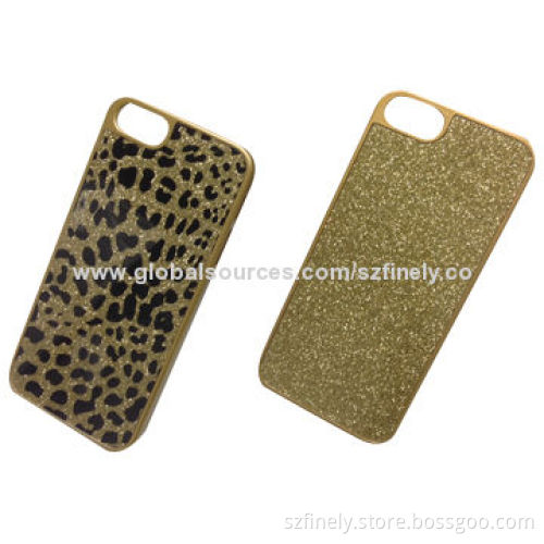 Glitter PC case for iPhone 5/5S, sticker glitter sheet on the surface groove, shiny and fashionable